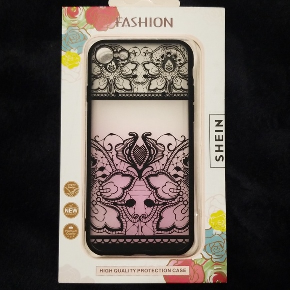 SHEIN Accessories - I Phone 7/8 NWT Rubber Pink Fade Lace Detail Case